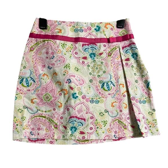 Skirtology Skirt Women's Size 4 Multicolor Paisley Cotton Stretch A-Line Preppy - Picture 1 of 6
